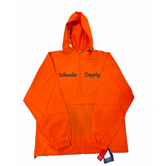 Orange Packable Waterproof Windbreaker