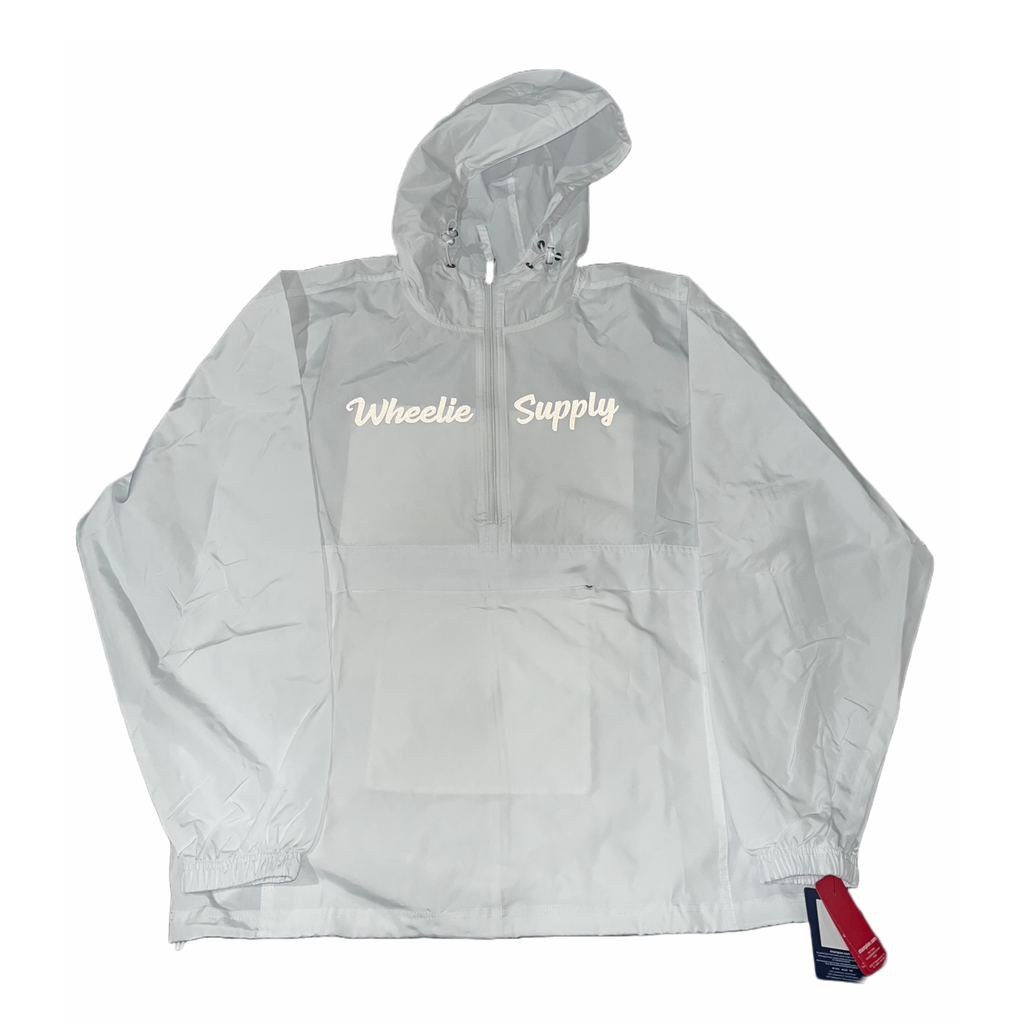 White Packable Waterproof Windbreaker