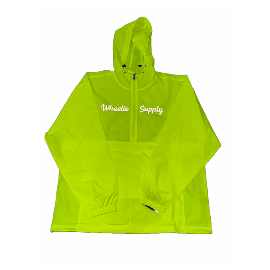 Highlighter Green Packable Waterproof Windbreaker