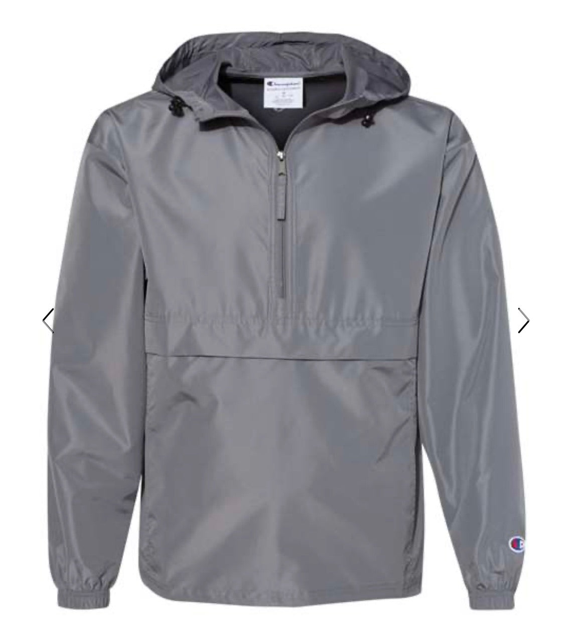 Gray Packable Waterproof Windbreaker