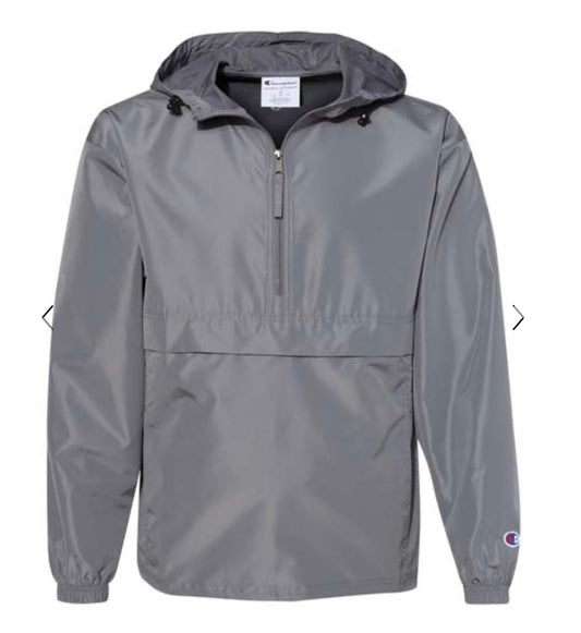Gray Packable Waterproof Windbreaker