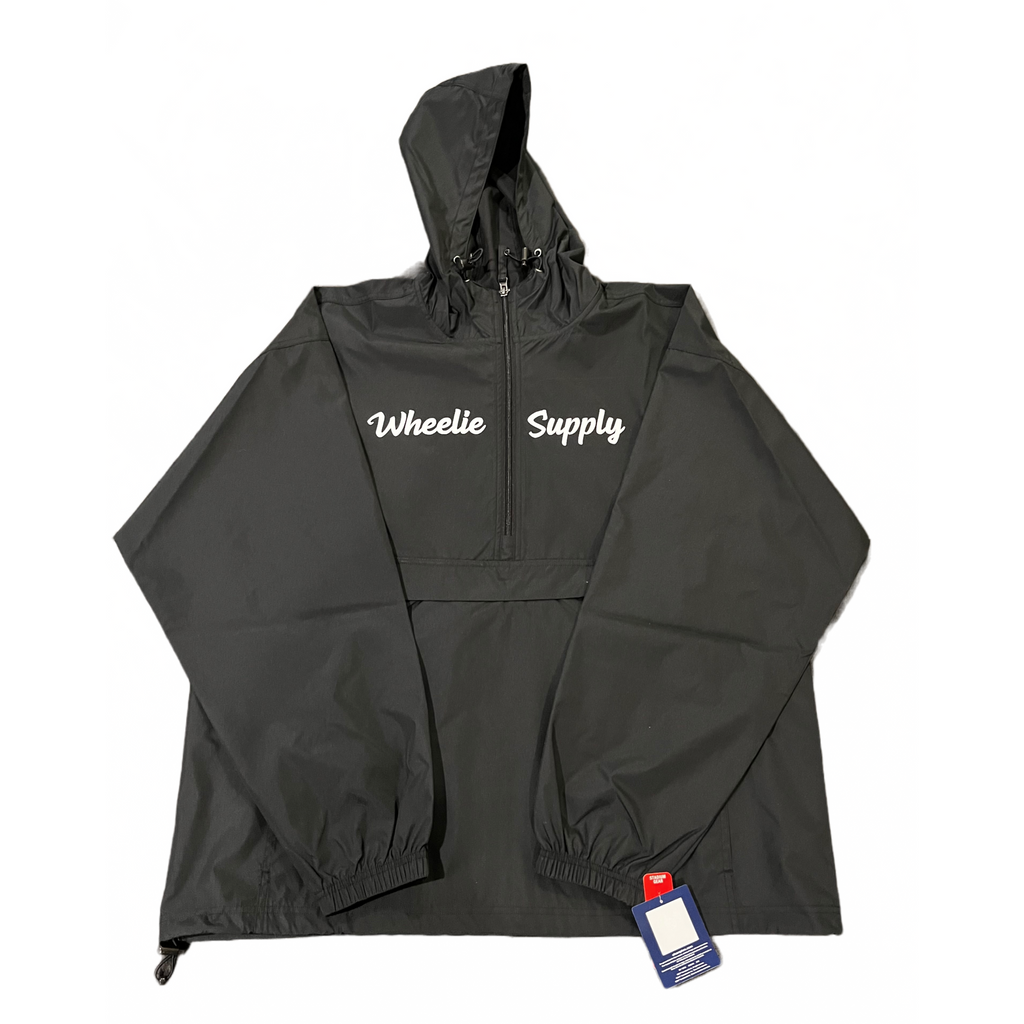 Black Packable Waterproof Windbreaker