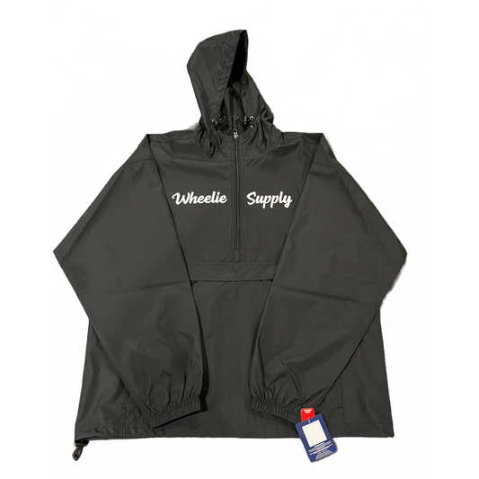 Black Packable Waterproof Windbreaker