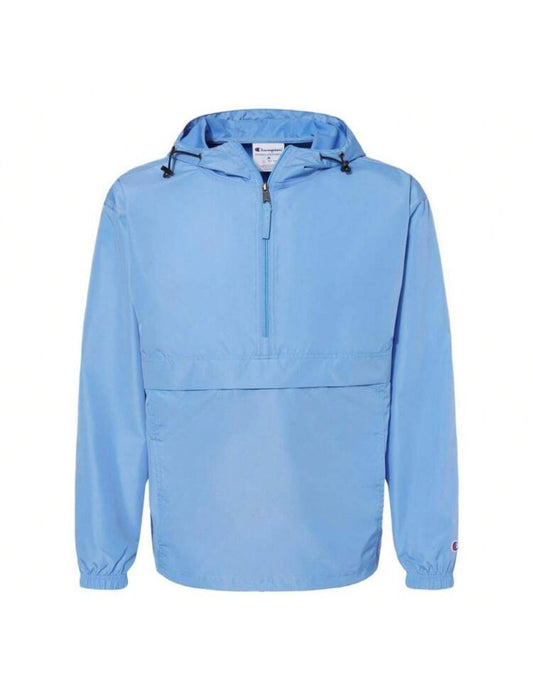 Sky Blue Packable Waterproof Windbreaker